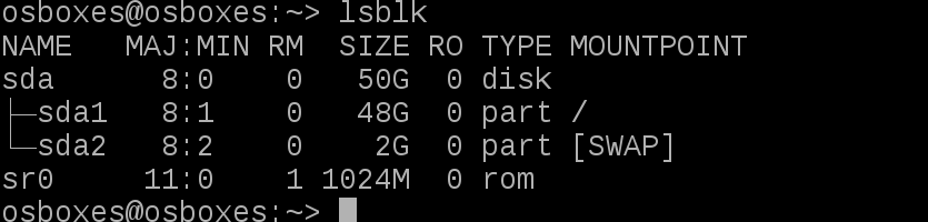 تصویر خروجی lsblk