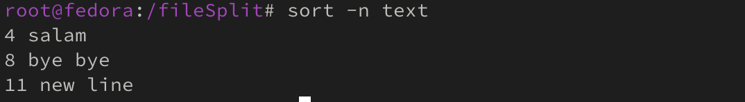 خروجی sort با n-