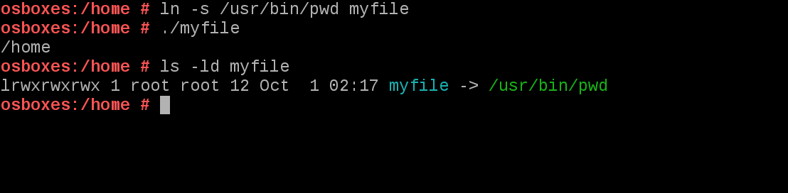 نمونه symbolic link